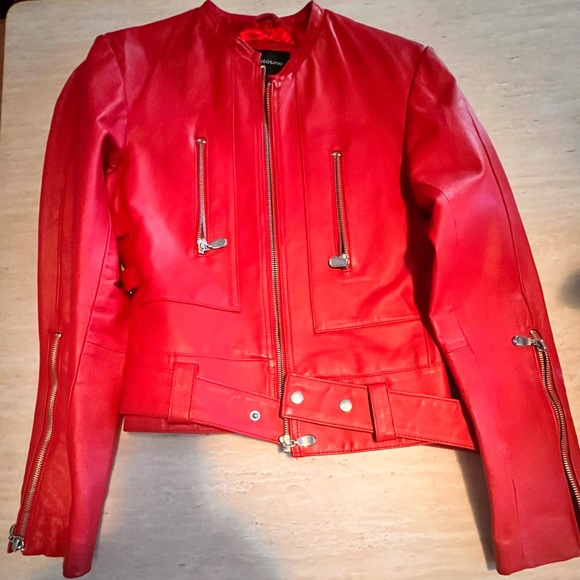 Mendocino red leather jacket - Picture 1 of 11